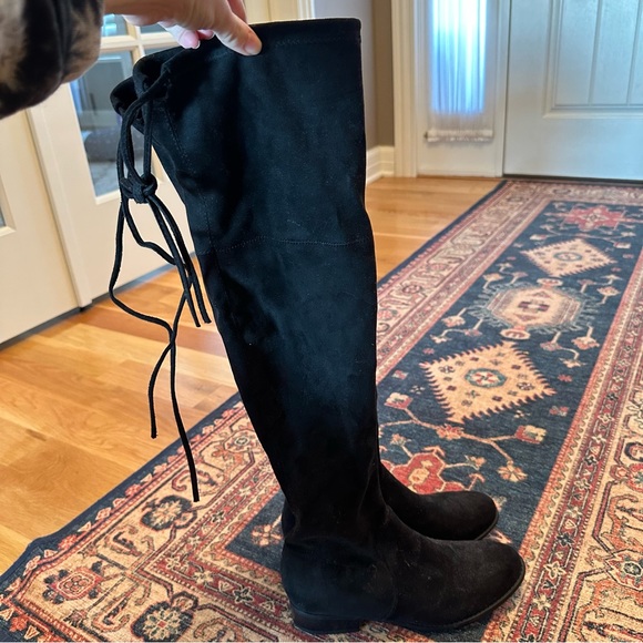Target Shoes - Black Suede Over the Knee High Boutique Heeled Boots